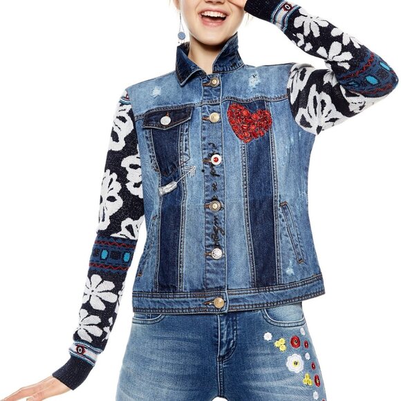 Desigual Blue Denim Jacket - Picture 1 of 14
